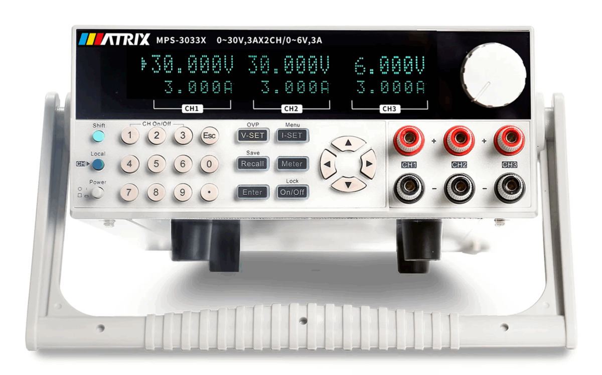 PROGRAMMABLE TRIPLE CHANNEL DC POWER-SUPPLY