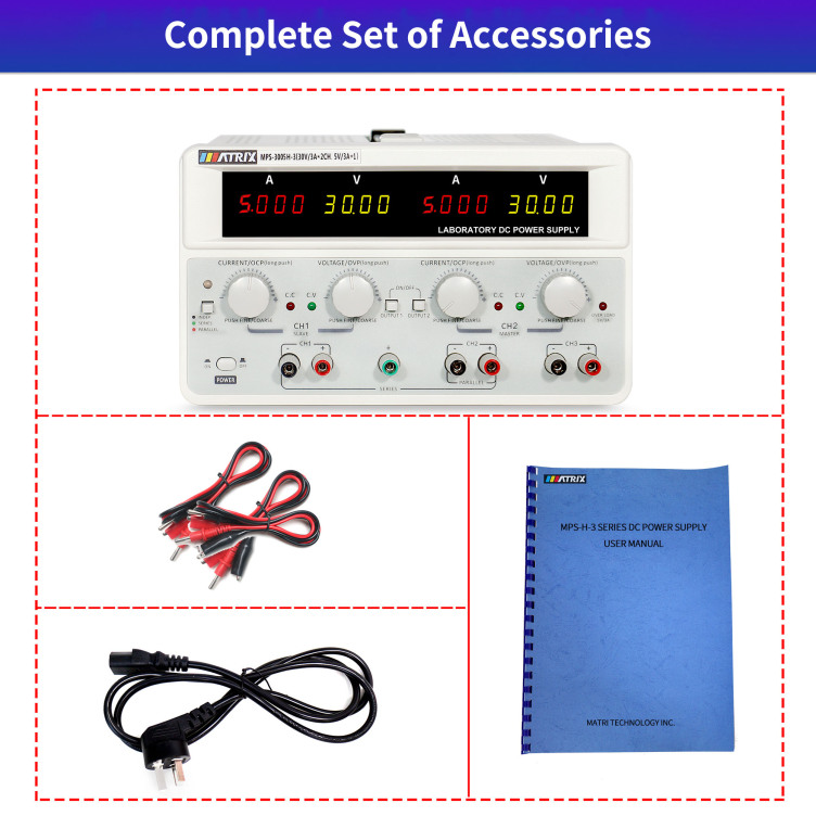 MPS-H-3 SERIES TRIPLE CHANNEL DC LINEAR POWER SUPPLY